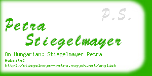 petra stiegelmayer business card